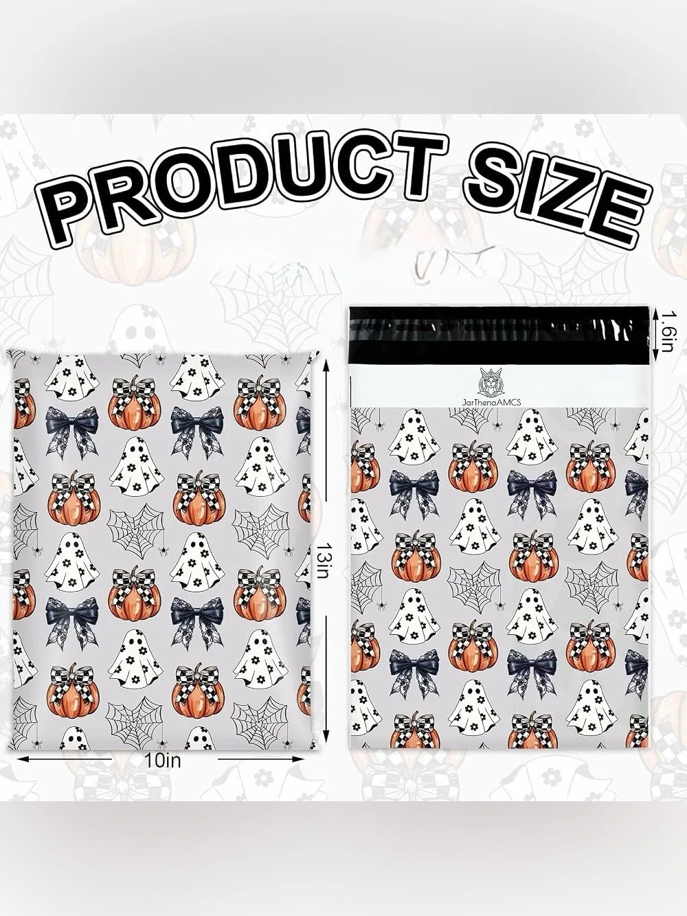 Polymailer Value Pack/Halloween Pumpkin, Ghost and Bows Pattern (10”x13”) Qty:20